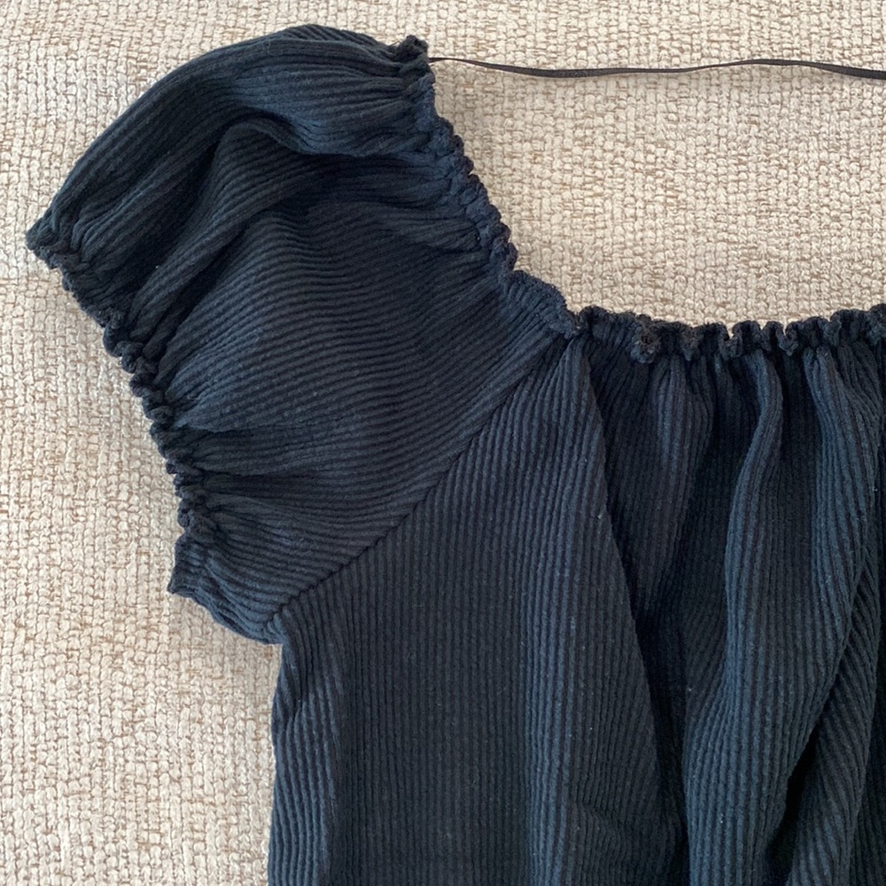 Wild Fable Black Ribbed Crop Top - Picture 2 of 6
